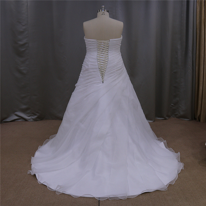 Organza Beading A Line Plus Size Wedding Dress