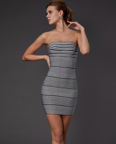 Sheath Column Short Mini Strapless Bandage Dresses