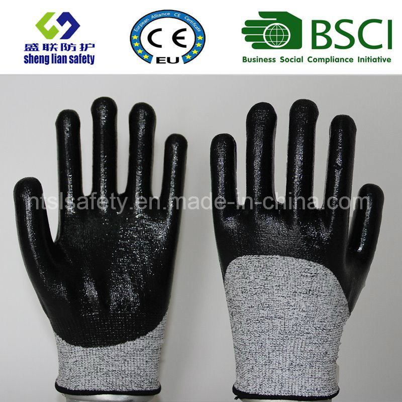 Cut Resistant Safety Work Glove with 3/4 Nitrile Coated Safety Gloves