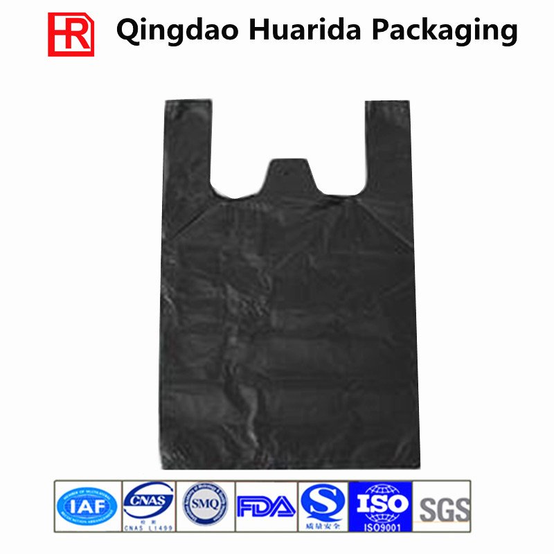 Custom Logo Printed HDPE Plastic Retail T-Shirt Market Shopping Bag