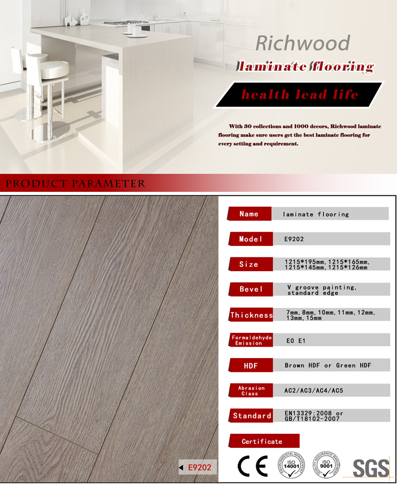 Embossed-in-Register AC4 E0 HDF Laminate Flooring