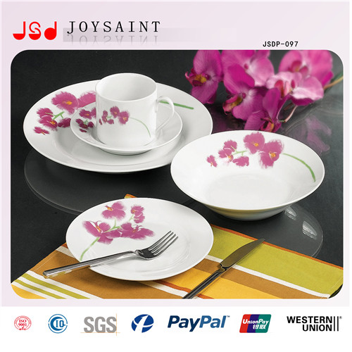 Elegant Dinnerware Sets, Round Porcelain Dinnerware Set, Porcelain Tableware