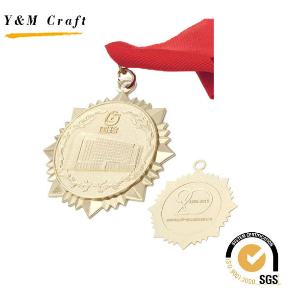 Zinc Alloy Gold Plating Award Medal Printed Ym1166