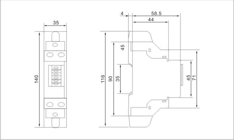 DRM35SA Single Phase DIN-Rail Watt-Hour Meter