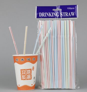 Disposable Plastic Bubble Tea Straw with Paper Pack