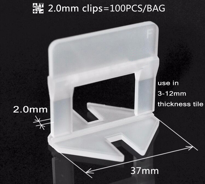 2mm White Flat Clip for Tile Leveling System