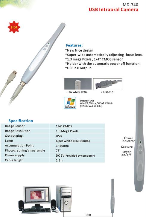 CE Certificated Dental Intraoral Camera USB 1.3mega Pixel