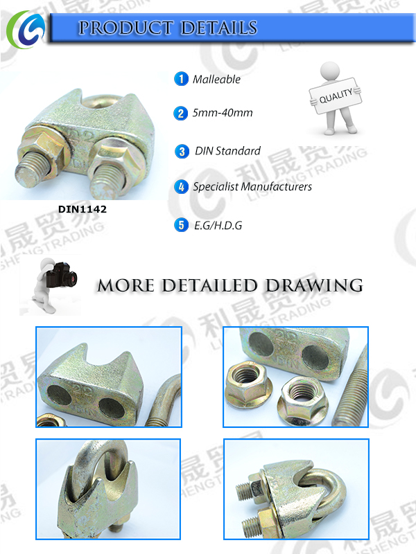 Steel Wire Rope Clips for DIN1142