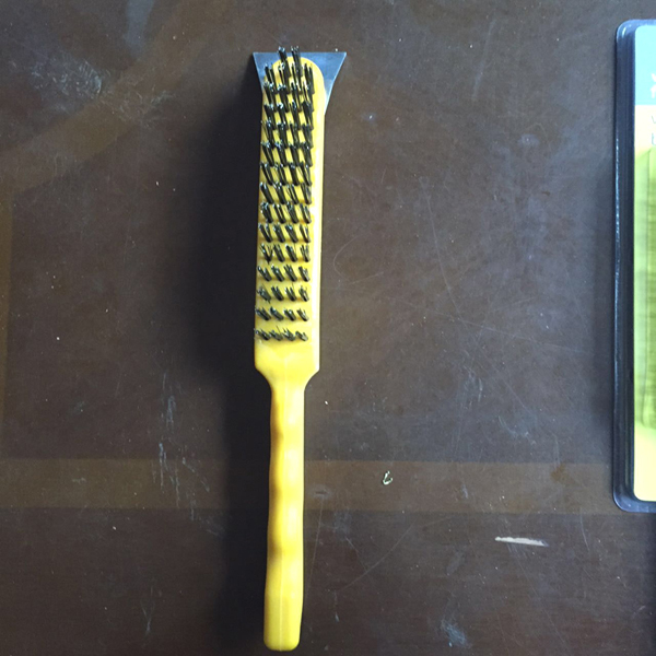 4 Piece Yellow Plastic Handle Steel Wire Set Brush (YY-520)