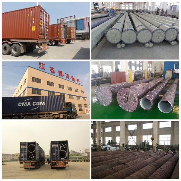 Bitumen Galvanized Electric Steel Pole