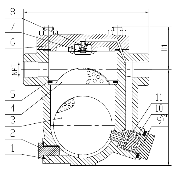 Thread/Screw Free Ball Float Steam Trap