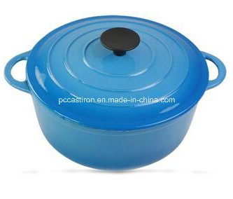 Round Enamel Cast Iron Casserole with Cast Iron Knob Dia 24cm