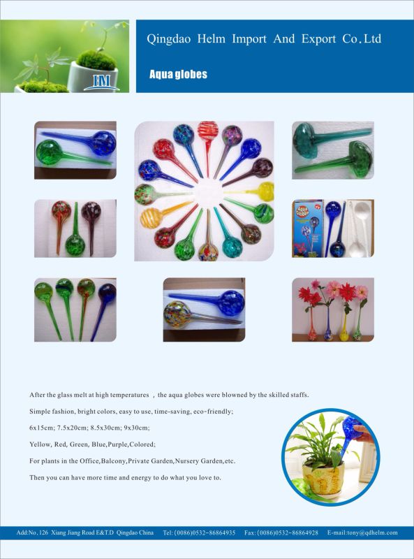 Aqua Glass Plants, Glass Watering Globes, Garden Watering System