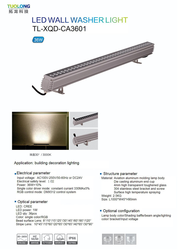 New Model LED Wall Washer 36W for Project Quality Outdoor IP65