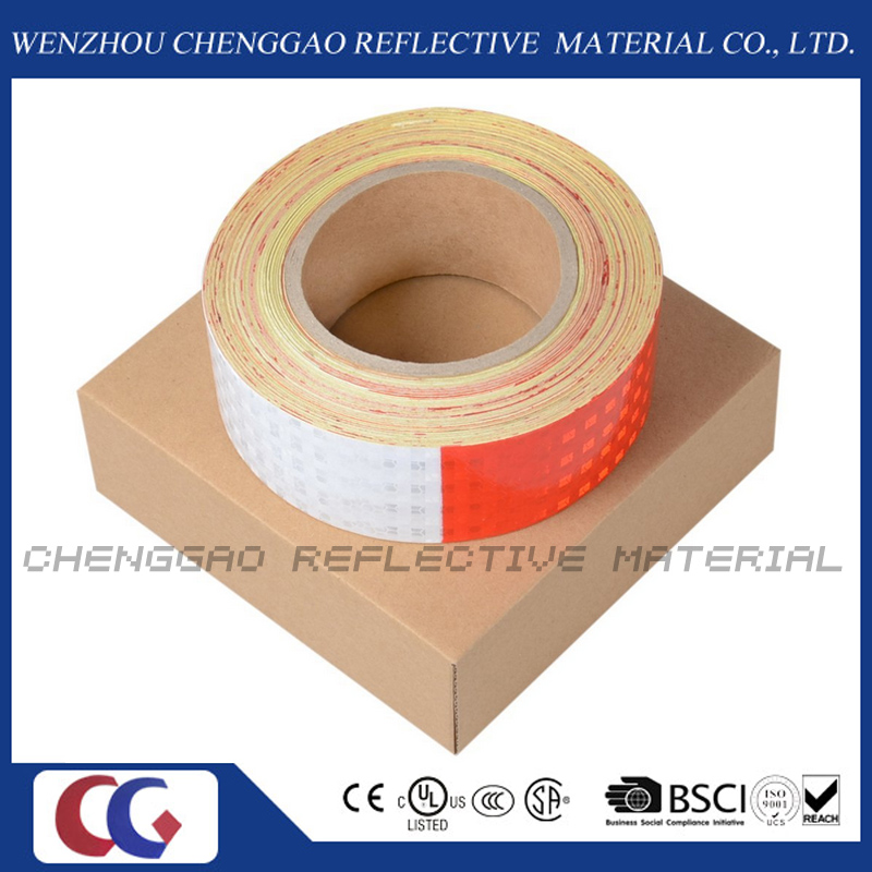 Red and White Honeycomb Type PVC Reflective Safety Tape (C3500-B(D))