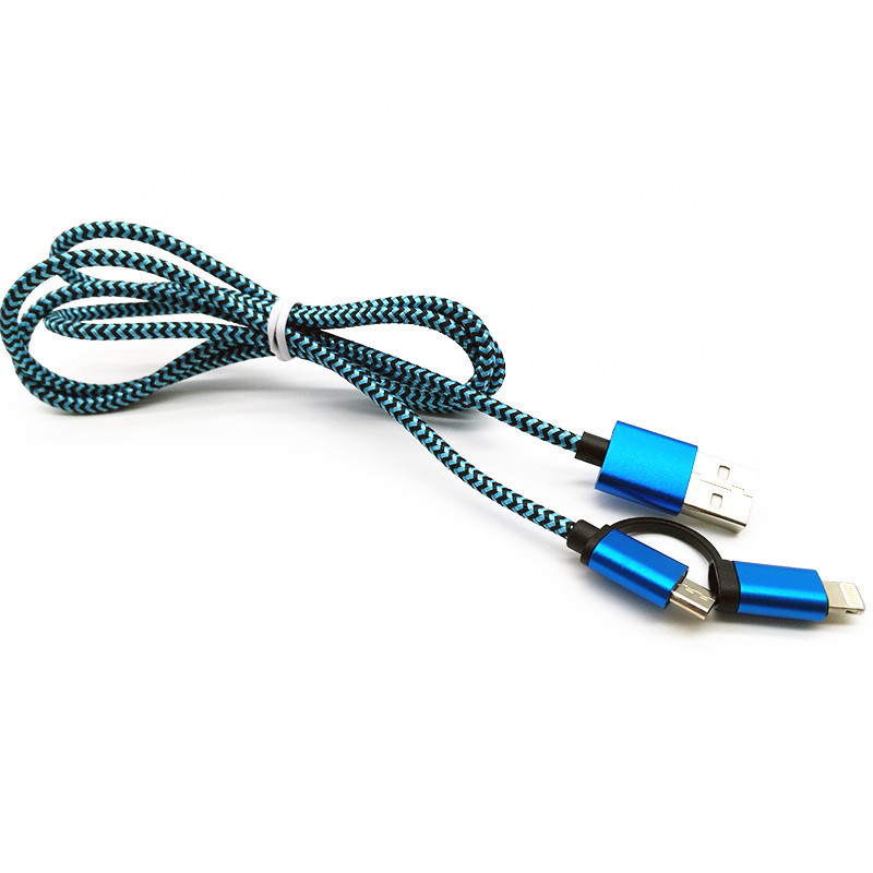 2 in 1 USB Data Cable for Micro and Lightning