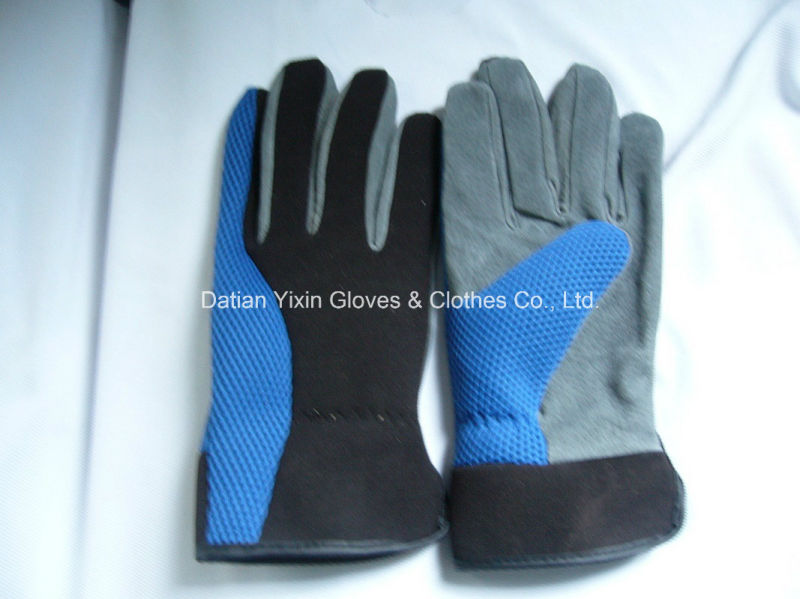 Garden Glove-Pig Split Leather Glove-blue Glove