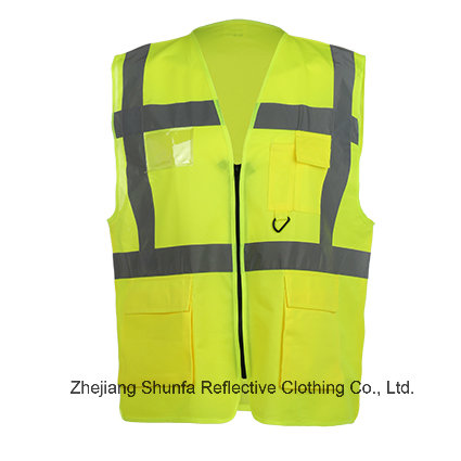 En20471 Standard High Visibility Workwear Safety Vest with Pocket