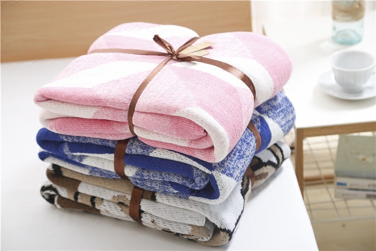 Cotton Warm Color Blanket Home Blanket Knitted Technics Adult for Winter Wholesale