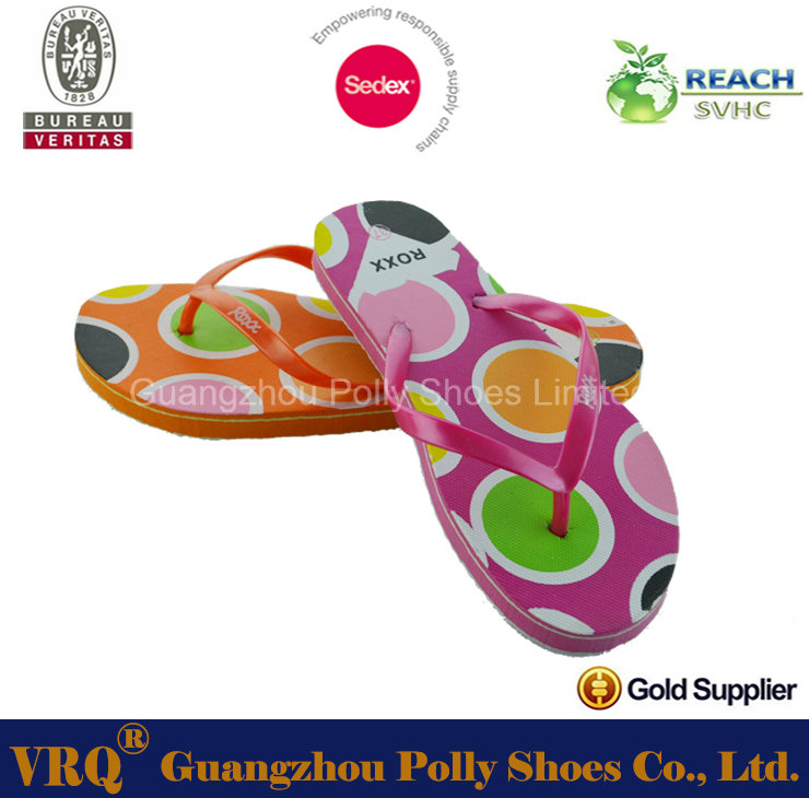 PVC out Sole EVA Footbed Flip Flop for Ladies