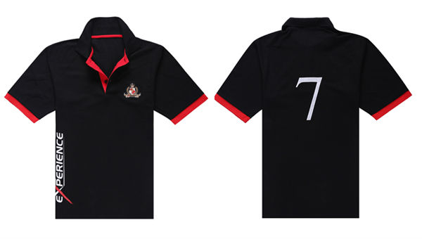 Black Men's Contrast Color Polo Shirts