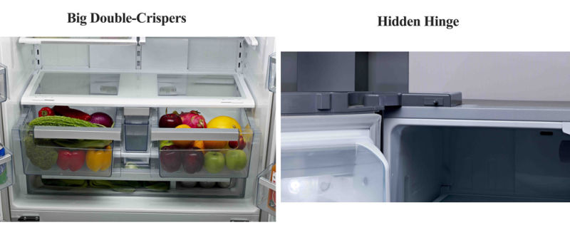 No Frost French Door Side by Side Refrigerator with Icemaker