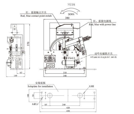 Unidirectional Machine Roomless Lift Used Speed Governor, Elevator Parts (OS15-240A)