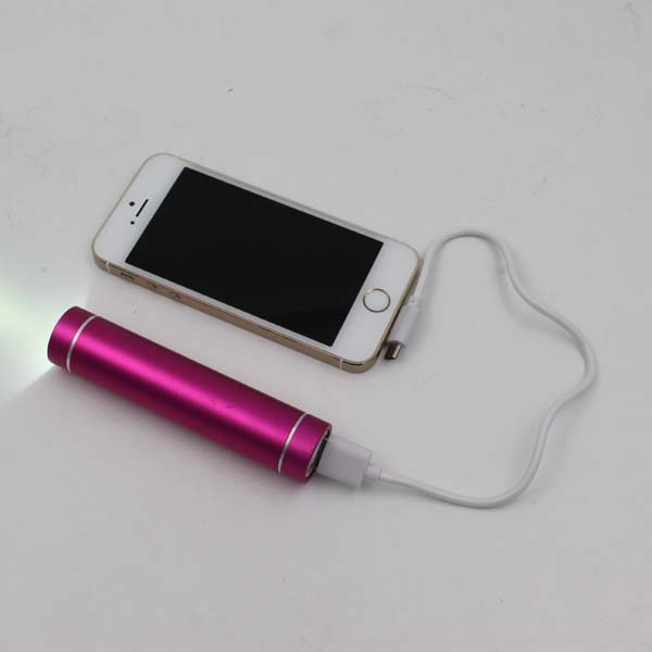 Portable Cylinder LED Flash Light 2600mAh Power Bank (EP007)