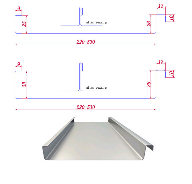 Standing Seam Metal Roof Machine Kalzip Kls25/38-220-530