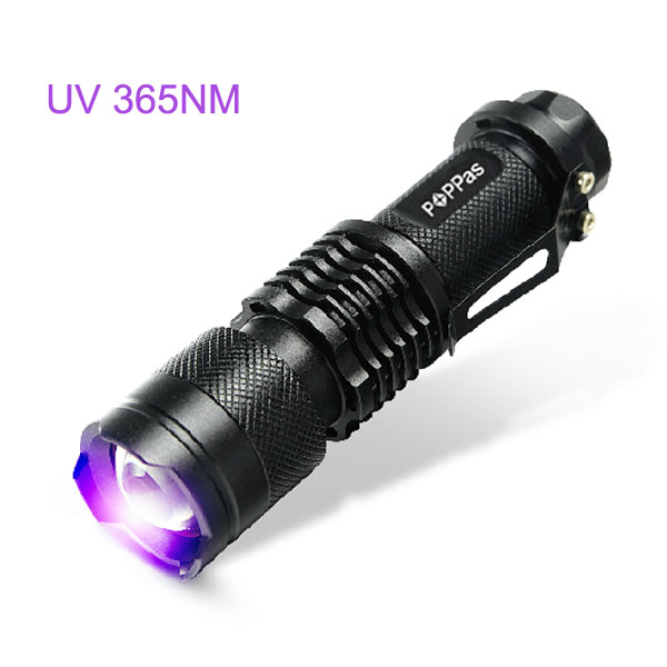 Poppas X1UV Classic Design for Promotion Gift Telscopic Mini Rechargeable 365nm Nichia UV LED Flashlight