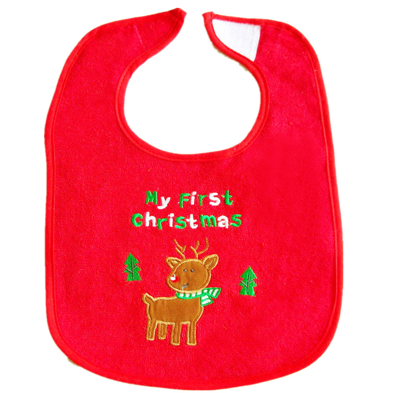 OEM Produce Customized Design Applique Cotton Terry Embroidered Promotional Baby Bib