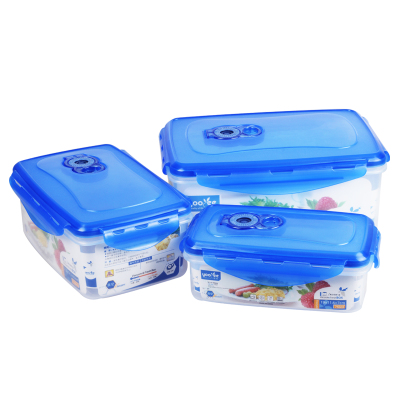 3 PCS Food Grade Refrigerator Storage Box Plastic Sealed