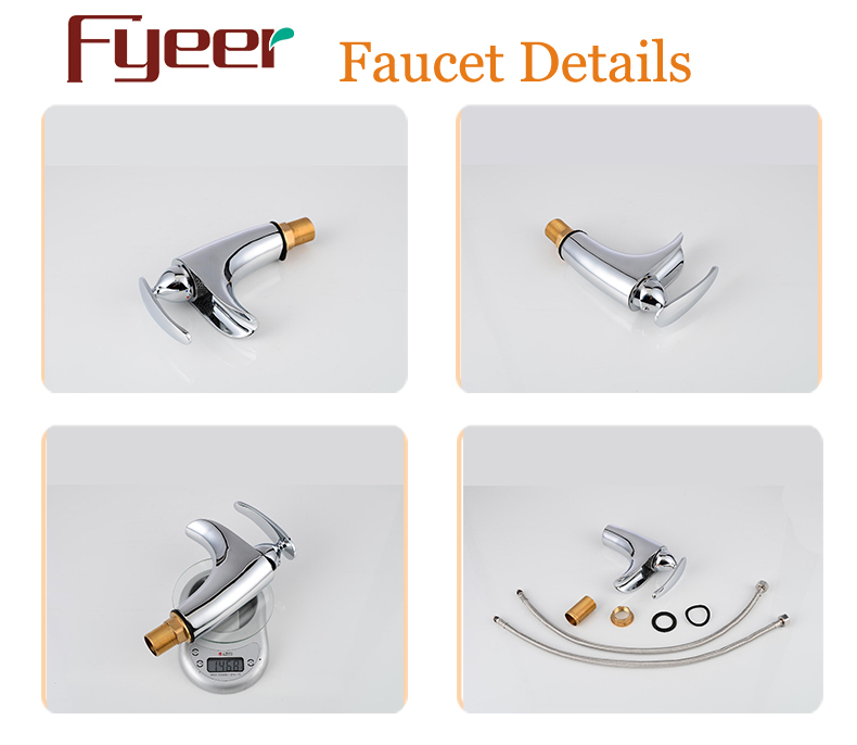 Fyeer Fashion Bathroom Uncovered Great Water Flow Single Handle Chrome Basin Faucet Hot&Cold Mixer Tap