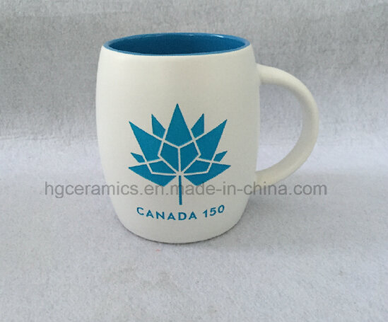 Sandblast Ceramic Mug with Color Filled
