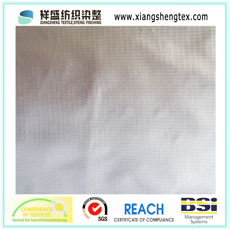 20d/30d Semi-Dull Polyester Taffeta Rib-Stop of 400t