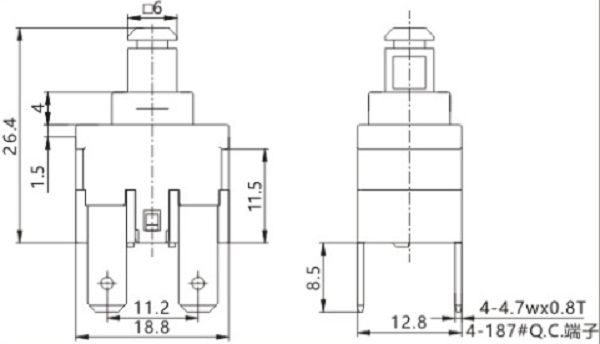 Soken vacuum Cleaner Push Button Switch 16A 1 Pole