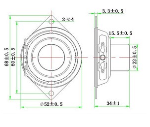 Inner Magnetic Speaker 8ohm 0.5W Speaker 52mm Speaker