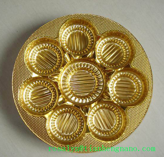 Vacuum Formed Gold and Silver Metallic PVC Plastic Film for Trays