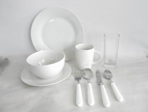 72PCS Fine Royal White Ceramics Porcelain Dinner Set