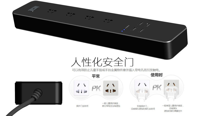 Electric Extension Socket Design with USB Power Strip