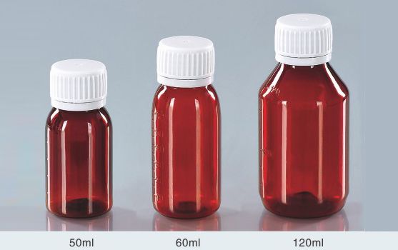 Amber Cough Syrup Bottle with Aluminium Screw Cap for Medicine