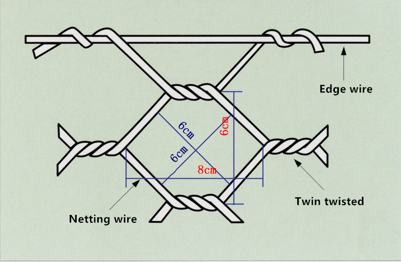 PVC Gabion Box Mesh / Hexagonal Wire Mesh