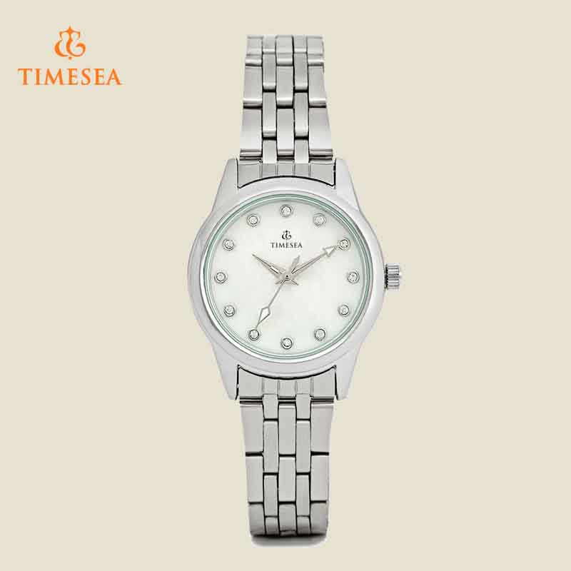 Elegant Waterproof White Dial Analog Silver Womens Quartz Watches 71158