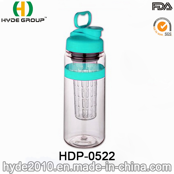 Popular Portable Plastic Fruit Infusion Bottle, 32oz BPA Free Tritan Fruit Infuser Water Bottle (HDP-0522)