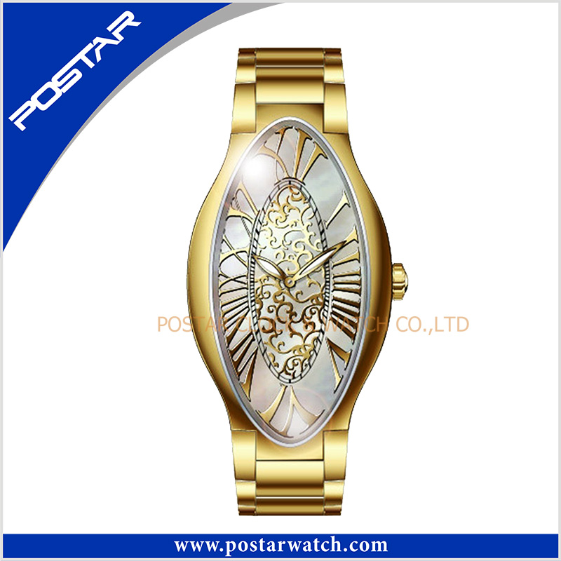 Good Quality Unique Design Fashion Luxury Oval-Shaped Watch for Woman