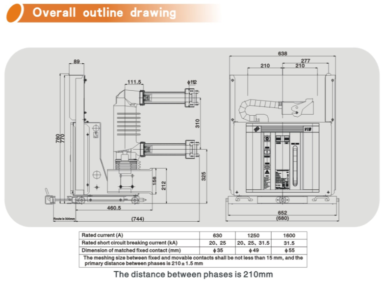 Indoor High Voltage Vacuum Circuit Breaker with Embedded Poles (VIB-24)