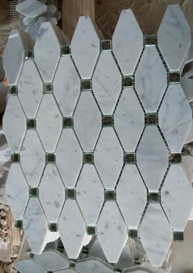 Octagon Mosaic Tile Gray Marble Stone Mosaic (HSM208)