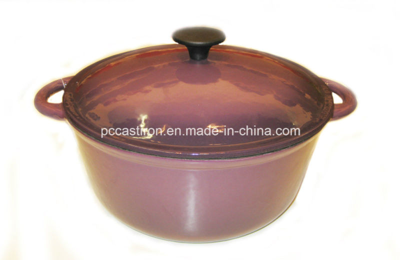 Purple Enamel Round Cast Iron Casserole Dia 28cm