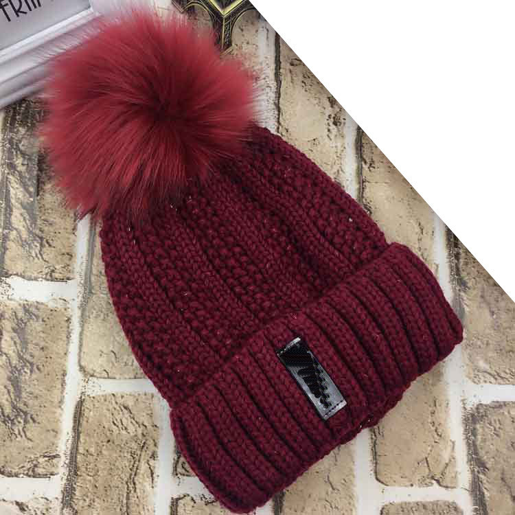 Womens Unisex Autumn Winter Warm Knitted Twisted Cable POM POM Caps Beanie Braided Hat (HW123)