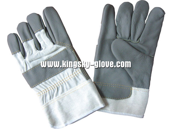 Dark Color Full Palm Furniture Leather Glove-4024